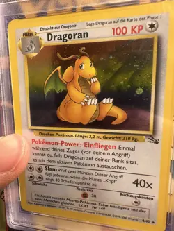 DRAGORAN 4/62 GERMAN FOSSIL 2000, PSA 8 - SWIRL! - Dragonite Pokemon - Image 4