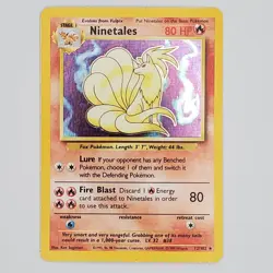 Ninetales Holo Rare Base Set 12/102 1999 Vintage Pokemon TCG - LP - Image 1