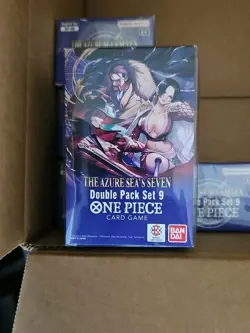 One Piece TCG: Double Pack Set 9 The Azure Sea's Seven - FACTORY SEALED! IN HAND - Image 1