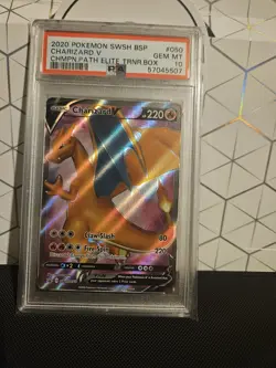 Pokemon Charizard V SWSH050 Champions Path ETB Black Star Promo PSA 10 Gem Mint - Image 1