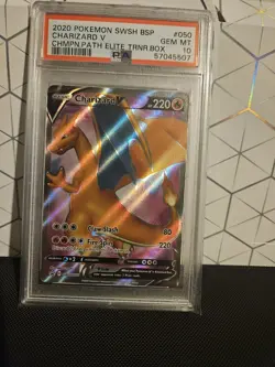Pokemon Charizard V SWSH050 Champions Path ETB Black Star Promo PSA 10 Gem Mint - Image 2