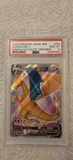 Pokemon Charizard V SWSH050 Champions Path ETB Black Star Promo PSA 10- Gem Mint - Image 1