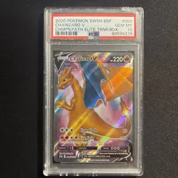 CHARIZARD V PSA 10 GEM MINT BLACK STAR PROMO SWSH050 CHAMPIONS PATH POKEMON 2020 - Image 1