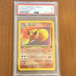 Pokemon Jungle Flareon 1st Edition Holo Rare #3/64 PSA 5 - 1999 - Image 1