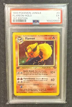 PSA 1999 Pokemon 1ST EDITION Jungle Flareon 3/64 Holo - PSA 5 - WOTC - Image 2