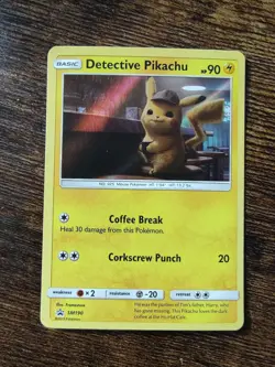 Pikachu - Detective Pikachu - SM190 - Holo Foil Rare - Pokemon Card - Image 1