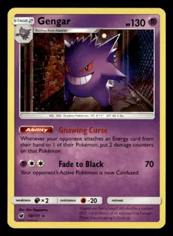 Gengar Holo Rare SM - Crimson Invasion 38/111 LP Pokemon TCG - Image 1