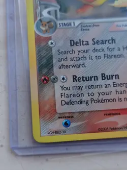 Vintage Flareon Holo Card EX Delta Species 5/113 Pokemon TCG - LP+ / NM - Image 2