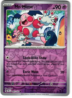 Mr. Mime Reverse Holo 63/162 Pokemon SV: Temporal Forces - Image 1