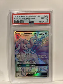 2019 Pokemon Sun & Moon Hidden Fates Alolan Ninetales GX SV53 PSA 10 GEM MT - Image 1