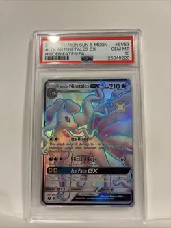 2019 Pokemon Sun & Moon Hidden Fates Alolan Ninetales GX SV53 PSA 10 GEM MT - Image 2