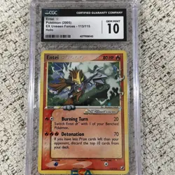 Pokemon Entei Gold Star EX Unseen Forces Holo Ultra Rare #113 CGC 10 Gem Mint - Image 1