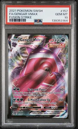 Gengar VMAX 157/264 Swsh08: Fusion Strike Holo PSA 10 - Image 1