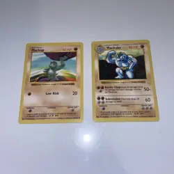 Pokemon TCG Machop Machoke Cards - Shadowless Base Set - 34 & 52/102 - Image 1