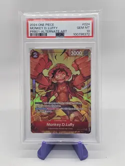 One Piece Monkey D Luffy Op01-024 PRB01 Alternate Art Psa 10 - Image 1