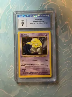 TCG Pokemon Drowzee 1999 Base Set Shadowless 1st Edition English 49/102 CGC 9 - Image 1