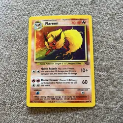 Pokemon Card Flareon 3/64 Original Holo Rare Jungle Set, 1999 WOTC TCG - Image 1