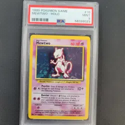 PSA 9 MEWTWO 1999 Pokemon Base Set #10/102 Unlimited Holo Rare - Image 1