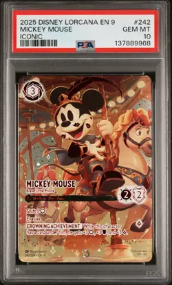 Disney Lorcana ICONIC Mickey & Minnie Mouse PSA 10 GEM MINT Set 2025 EN9#241#242 - Image 2