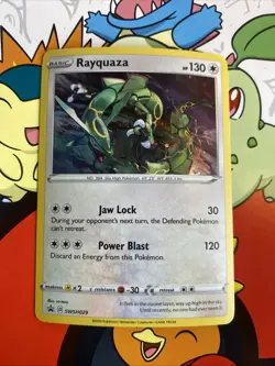 Pokemon TCG Rayquaza SWSH029 Sword & Shield Cosmos Holo Black Star Promo - LP - Image 1