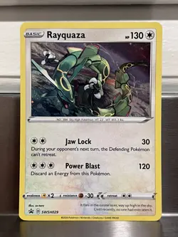 Pokemon TCG Rayquaza SWSH029 Sword & Shield Cosmos Holo Black Star Promo - LP - Image 1