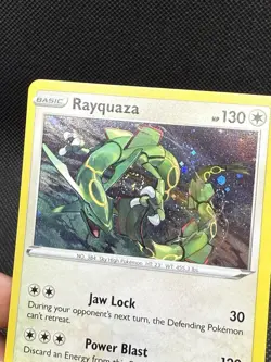 Pokemon TCG Rayquaza SWSH029 Sword & Shield Cosmos Holo Black Star Promo Swirl - Image 2