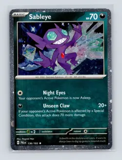 Pokemon TCG Sableye (Cosmos Holo) 136/193 Miscellaneous Cards & Products Holo NM - Image 1