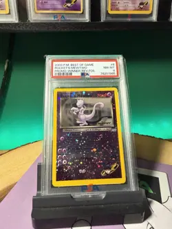 Rocket's Mewtwo Winner Stamp Reverse Foil #8 Best of Game Promo PSA 8 Pokemon - Image 2