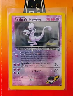 Rocket's Mewtwo #8 Winner Best of Promo Reverse Holo MP Pokemon - Image 1
