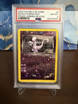2003 Pokemon Rocket's Mewtwo Reverse Holo Best of Game Winner #8 PSA 8 🌀 - Image 1