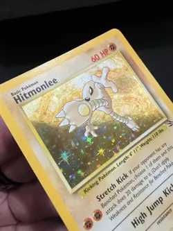 Pokemon Hitmonlee Fossil Holo Rare Card 7/62 60 HP Unlimited 1999 TCG - Image 3