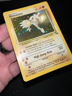 Pokemon Hitmonlee Fossil Holo Rare Card 7/62 60 HP Unlimited 1999 TCG - Image 4