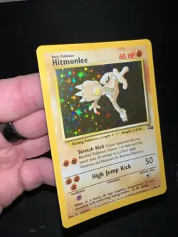 Pokemon Hitmonlee Fossil Holo Rare Card 7/62 60 HP Unlimited 1999 TCG - Image 5