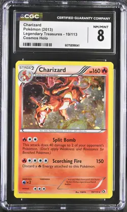 CGC 8 Charizard 2013 Legendary Treasures 19/113 Cosmos Holo Pokemon Card - Image 1