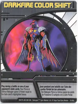 Bakugan DARKFIRE COLOR SHIFT Blue Ability Card BA276-AB-SM-GBL 33/48c - Image 1