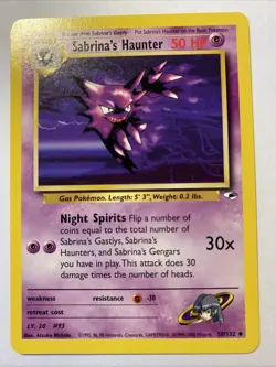 SABRINA’S HAUNTER Pokemon TCG Trading Card - 58/132 Gym Heroes - Image 1