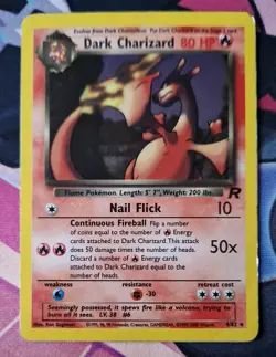 Pokemon TCG Dark Charizard 4/82 Holo Rare WOTC Team Rocket Vintage LP-MP - Image 1