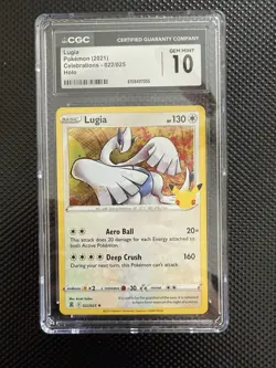 2021 POKEMON CELEBRATIONS HOLO #022/025 LUGIA CGC 10 GEM MINT - Image 1