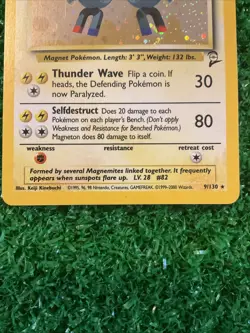 Pokemon TCG Magneton 9/130 Base Set 2 Unlimited Holo Rare - Image 5
