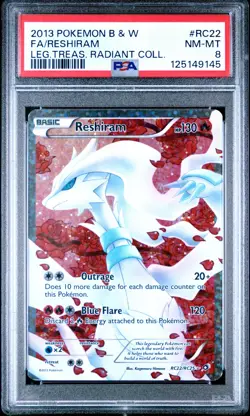 2013 POKEMON LEGENDARY TREASURES RESHIRAM #RC22 HOLO PSA 8 NEAR MINT #125149145 - Image 1