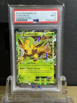 2016 Pokemon XY Generations Leafeon EX 10/83 PSA 9 - Image 1