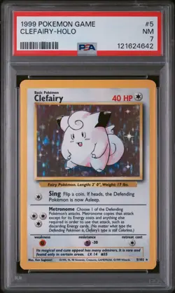 1999 Pokemon Clefairy Holo PSA 7 #5/102 - Image 1