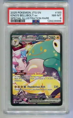 2025 Pokemon JTG EN -JOURNEY TOGETHER SIR #183 IONO'S BELLIBOLT ex PSA 8 - Image 1