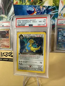 Dark Dragonite 5/82 Team Rocket Holo Rare 1st Edition PSA 8 Pokemon - Image 1