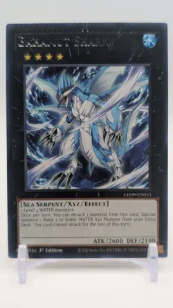 Bahamut Shark LED9-EN011 ERROR Factory Crimped Top Edge Yugioh Misprint - Image 1