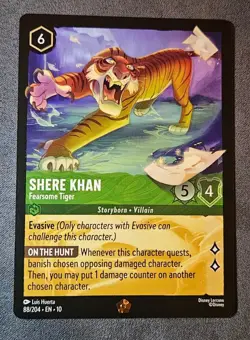 Shere Khan -Fearsome Tiger 88/204 Whispers In The Well Disney Lorcana Legendary - Image 1
