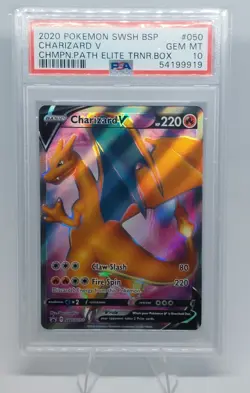 CHARIZARD V PSA 10 2020 POKEMON SWSH BLACK STAR PROMOS BSP #SWSH050 CHAMPION ETB - Image 1
