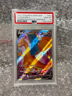CHARIZARD V PSA 10 2020 POKEMON SWSH BLACK STAR PROMOS BSP #SWSH050 ETB - Image 1
