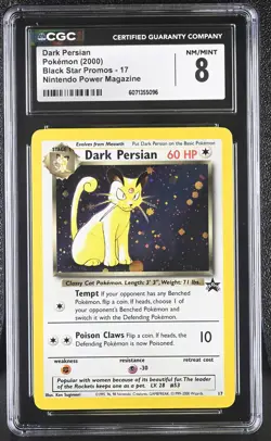CGC 8 Dark Persian 2000 Black Star Promos 17 Holo Pokemon Card - Image 1