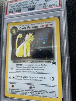 PSA 8 NM-MT Dark Persian Pokemon Wizards of the Coast Black Star Promo #17 2000 - Image 4